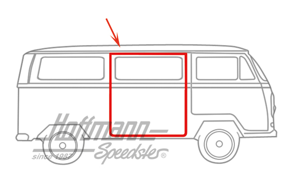 Joint de porte coulissante, 8.67-, droite, Top Qualité | 211 843 792 B | 090-6142