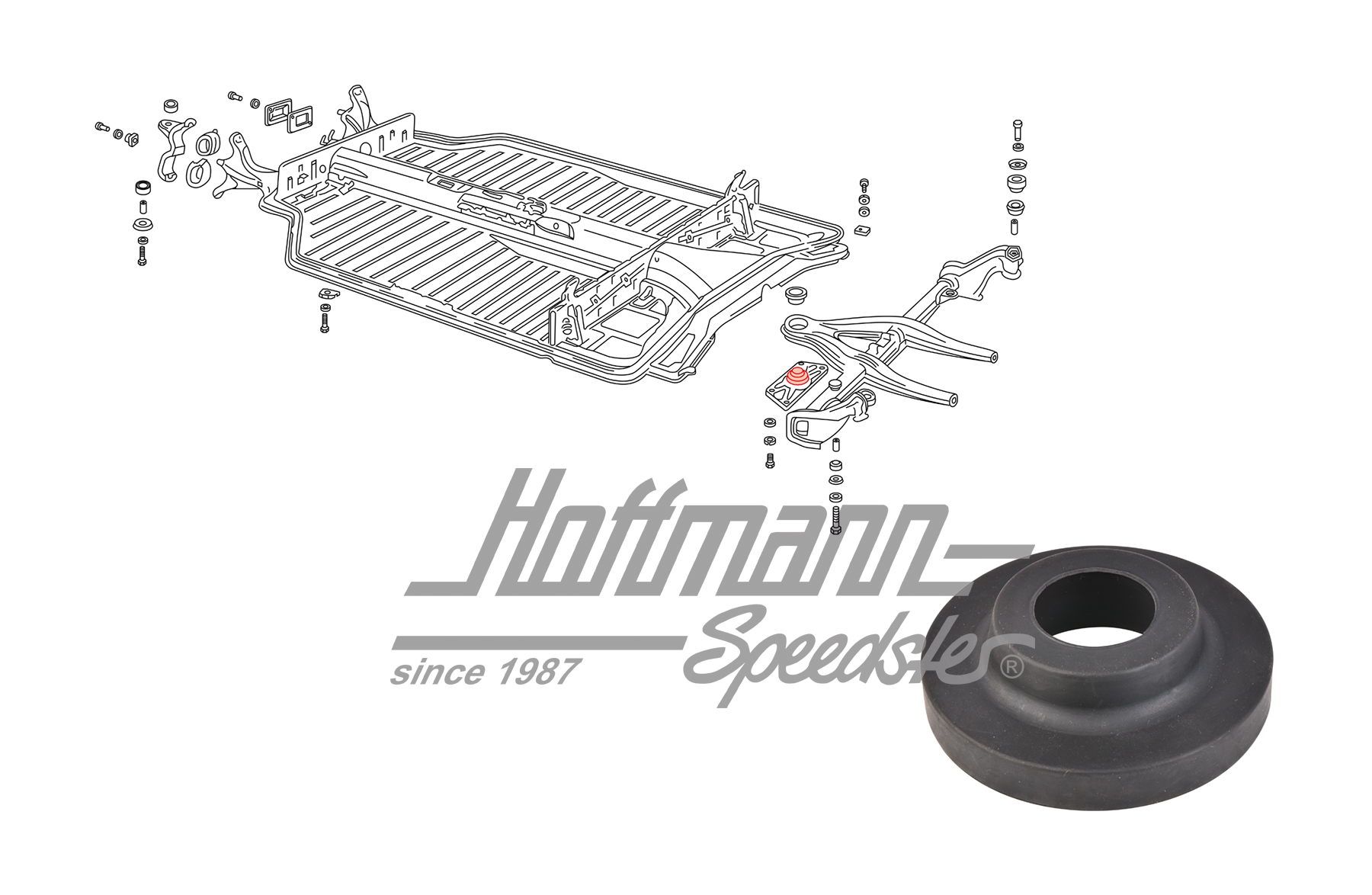 Bague d'amortissement, support d'essieu arrière/châssis/ | 311 705 683 | 069-8090-25