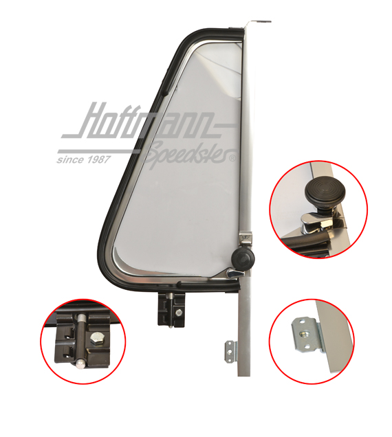 Déflecteur, complet, Bus T2, chromé, droite | 211 837 602 | 097-1024-02