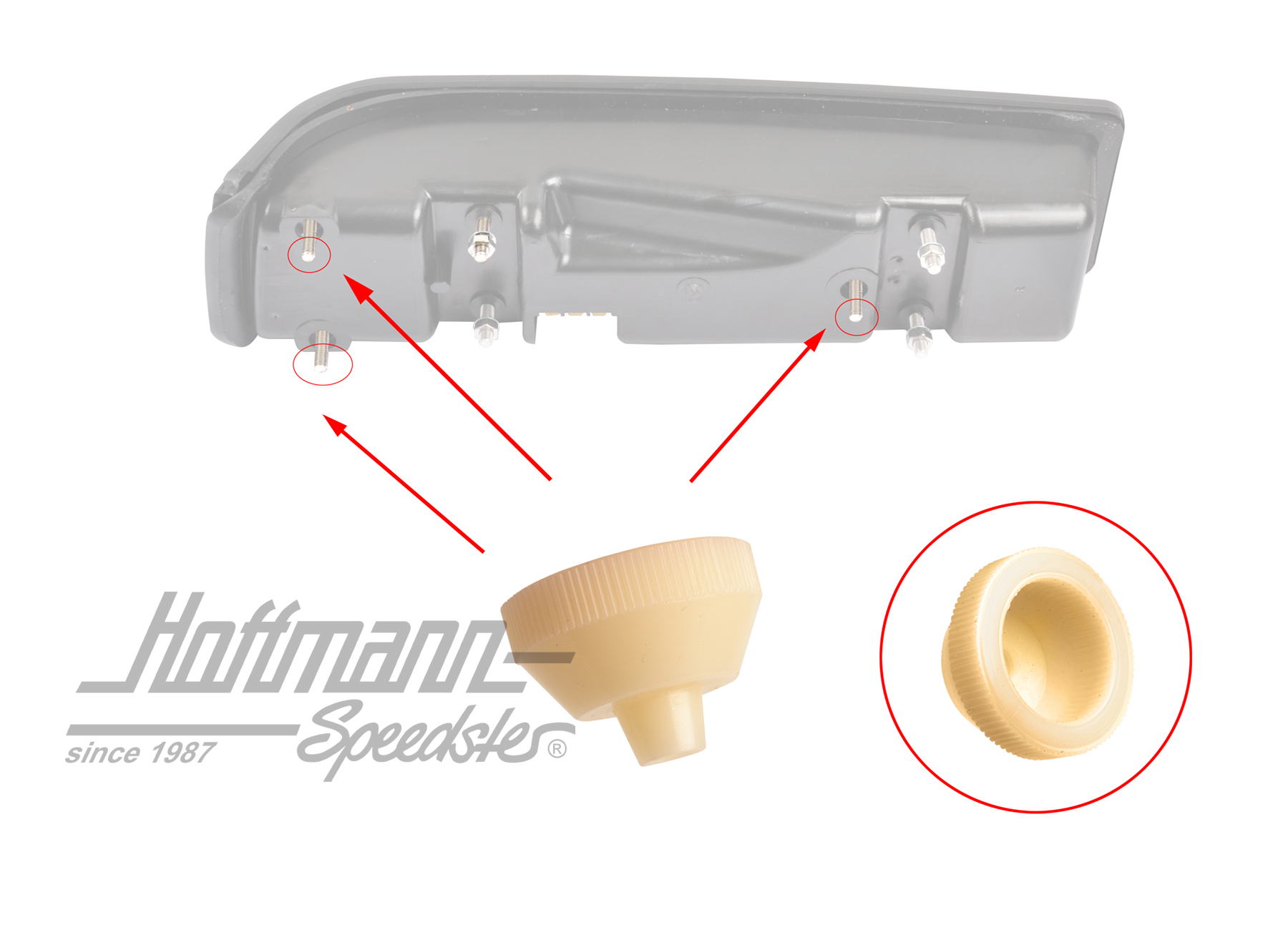 Écrou moleté, verre de feu arrière
, 914                                                           