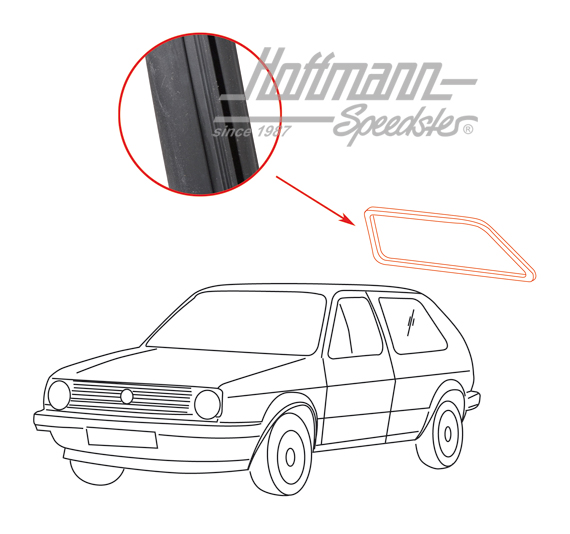 Joint de lunette AR, Golf 2, sans rainure | 191 845 521 | 208-7240