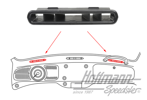 Buse d'air, gauche/droite, -7.70, tabl. de bord métal | 113 819 719 | 020-1864-05