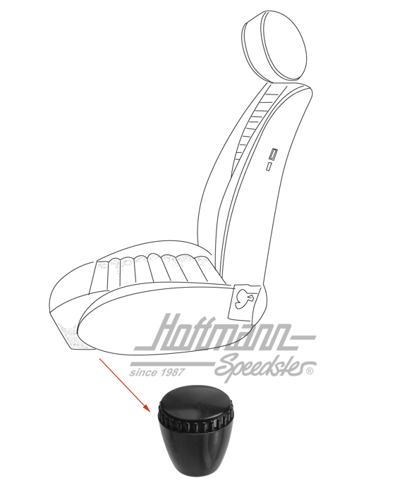 Bouton, réglage du siège, noir (vintage) | 111 881 251 B | 055-7078-10