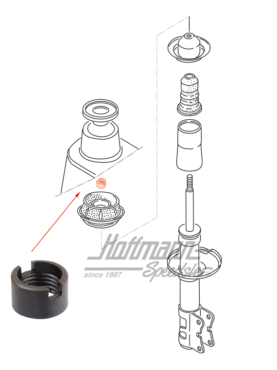 Douille filetée, palier de jambe de suspension, en haut | 811 412 365 | 204-4010-10