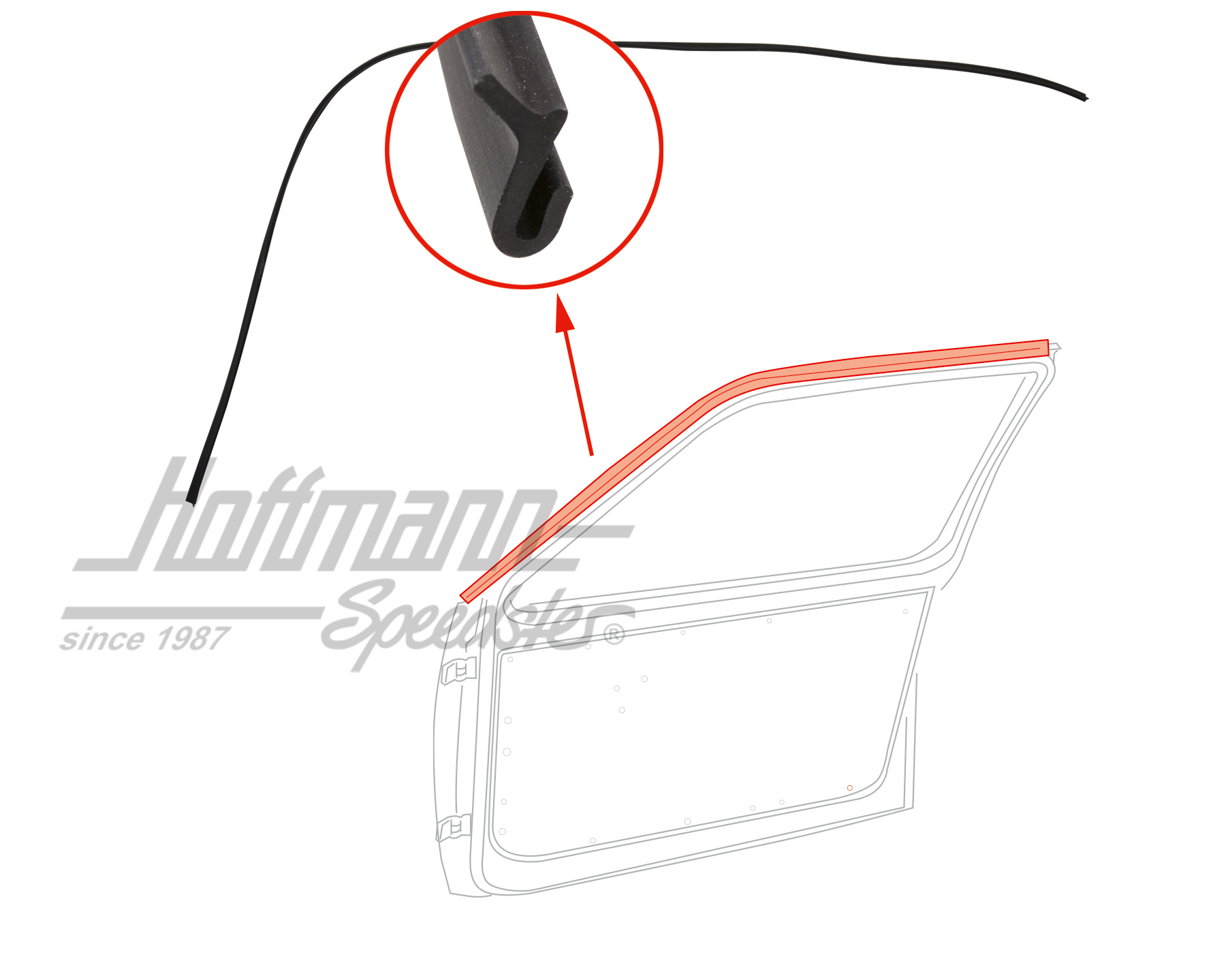 Joint de porte, avant, à colonne-A, 1320mm | 171 837 913 G | 180-7022-08