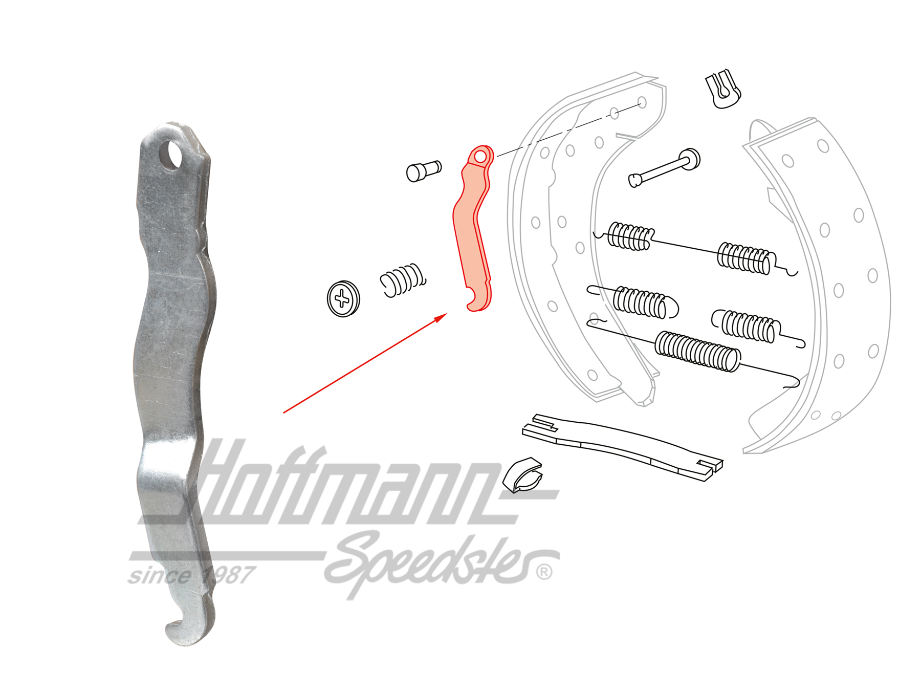 Levier, câble de frein à main, Bus T2, 73-79, droite | 211 609 614 F | 090-3198-02