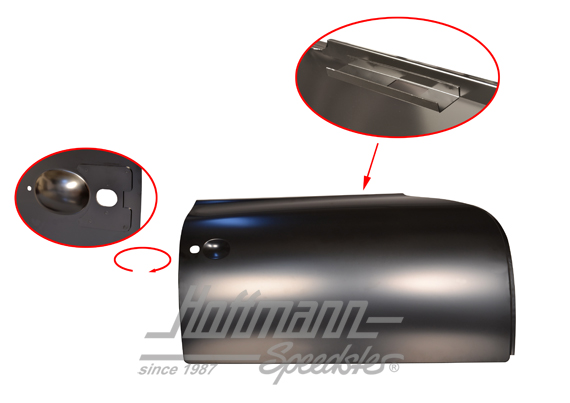 Tôle extérieure de porte, cpl., 356 A/C, droite, Top-Qualité | PCG 531 004 05 | 510-0302-20