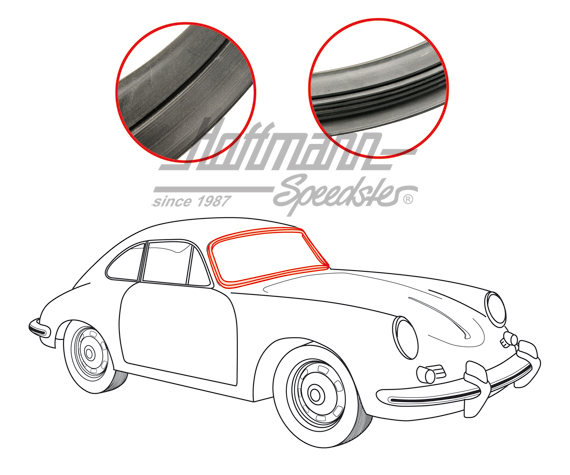 Joint de pare-brise, 356 A/B, avec rainure | 644 541 901 00 | 510-6308