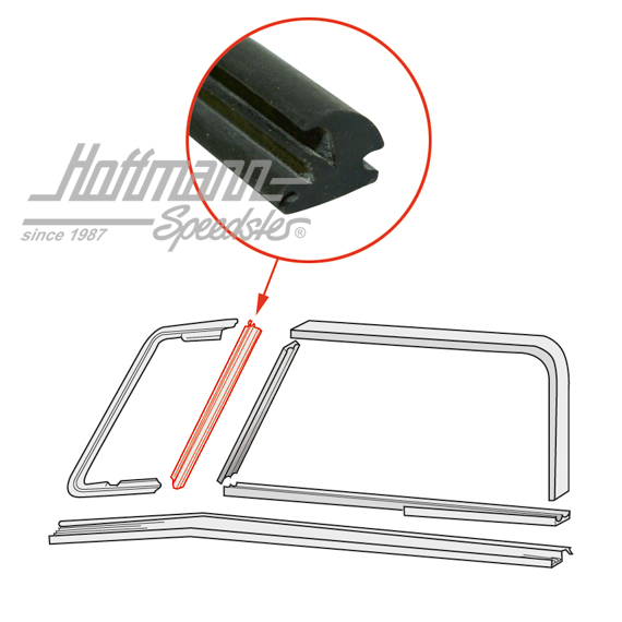 Joint de déflecteur, vertical, 53-67 | 211 837 629 | 089-0108-07