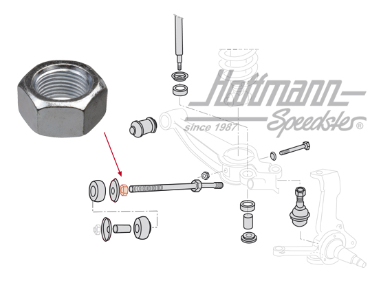 Écrou, barre de force, Bus T3, intérieur | N  011 023 1 | 330-1119-04