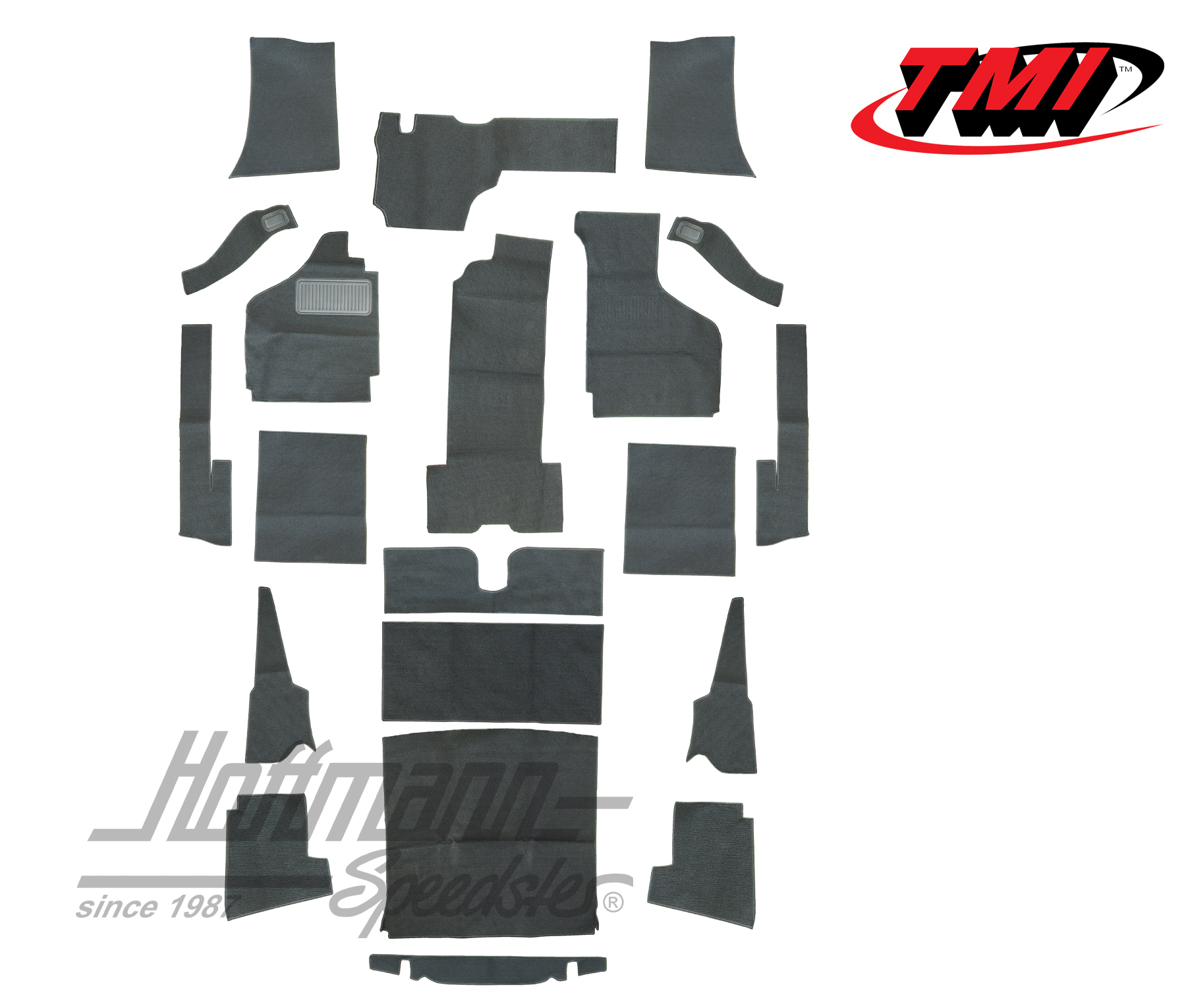 Kit moquettes, Karmann Ghia Cabriolet, -7.68, noir | 34-F1624-301 | 066-0046-10