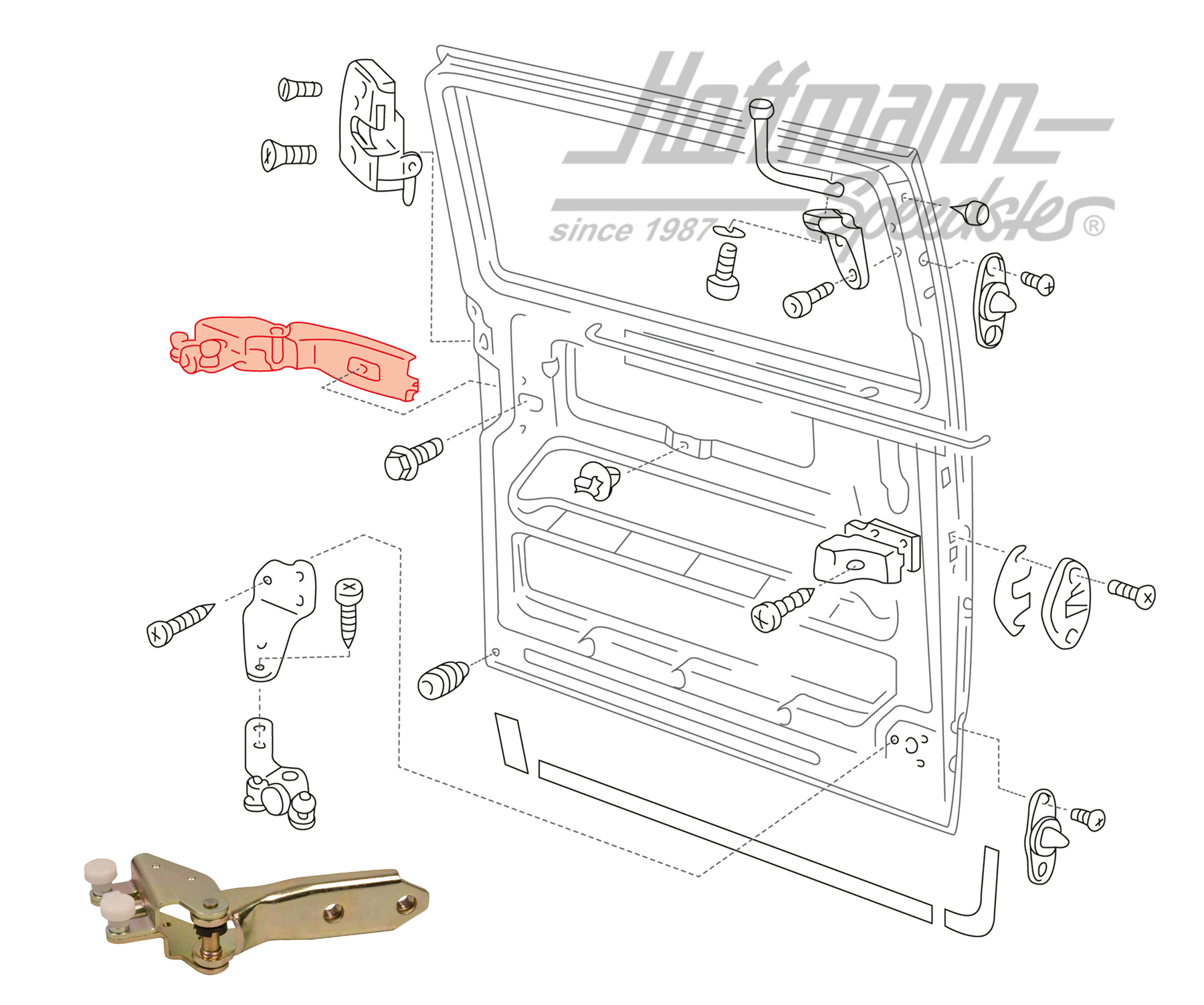 Guidage de galet, porte coulissante, arrière, gauche                                                