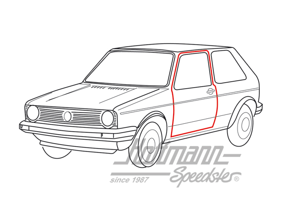 Joint de porte, Golf 1, 2-portes, gauche / droite | 171 837 911 H | 180-7020