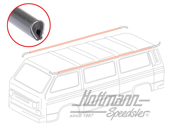 Moulure de gouttière, noire, gauche/droite | 251 853 707 D 1BG | 370-7130