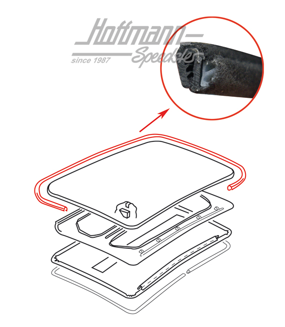 Joint, toit coulissant, 1303/TYPE 4 | 411 877 209 | 020-5481