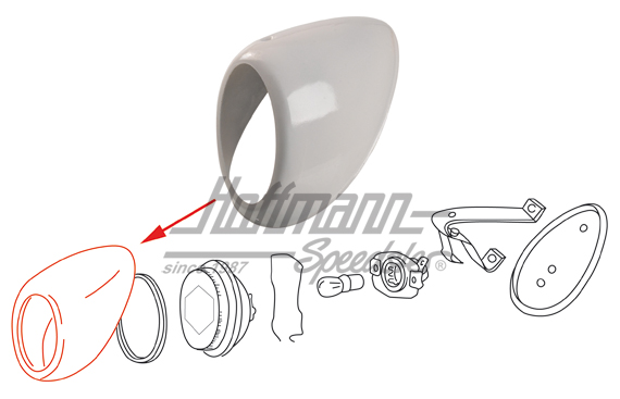 Boîte de feu arrière, Ovale, droite | 111 945 216 | 020-4498-12