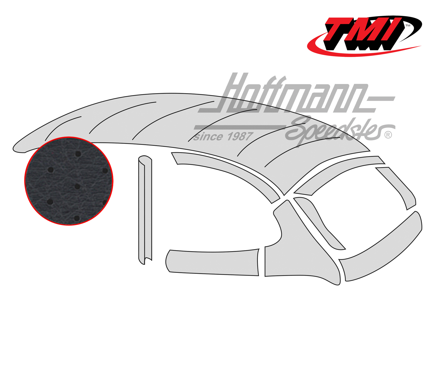 Ciel de toit, style origine, perforé, noir, 8.60-7.62 | 20-1116-45 | 055-7192-20