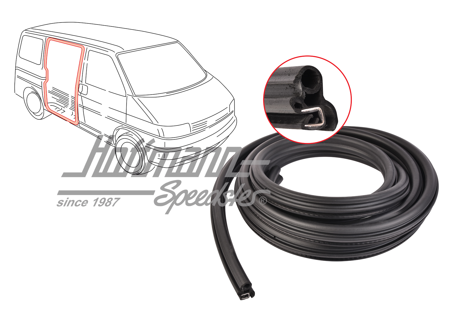 Joint de porte coulissante
, Bus T4 Van, gauche/droite | 7D0 843 791 F | 408-1460-10