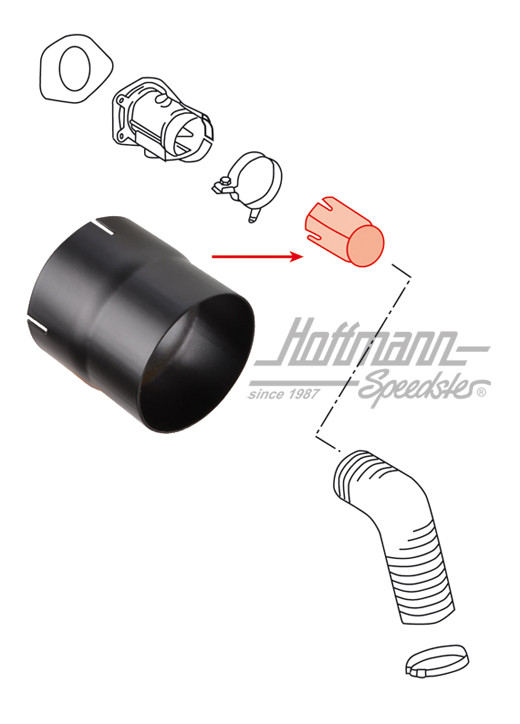Tuyau de raccordement, boîte de volet de chauffage, 74-86                                           
