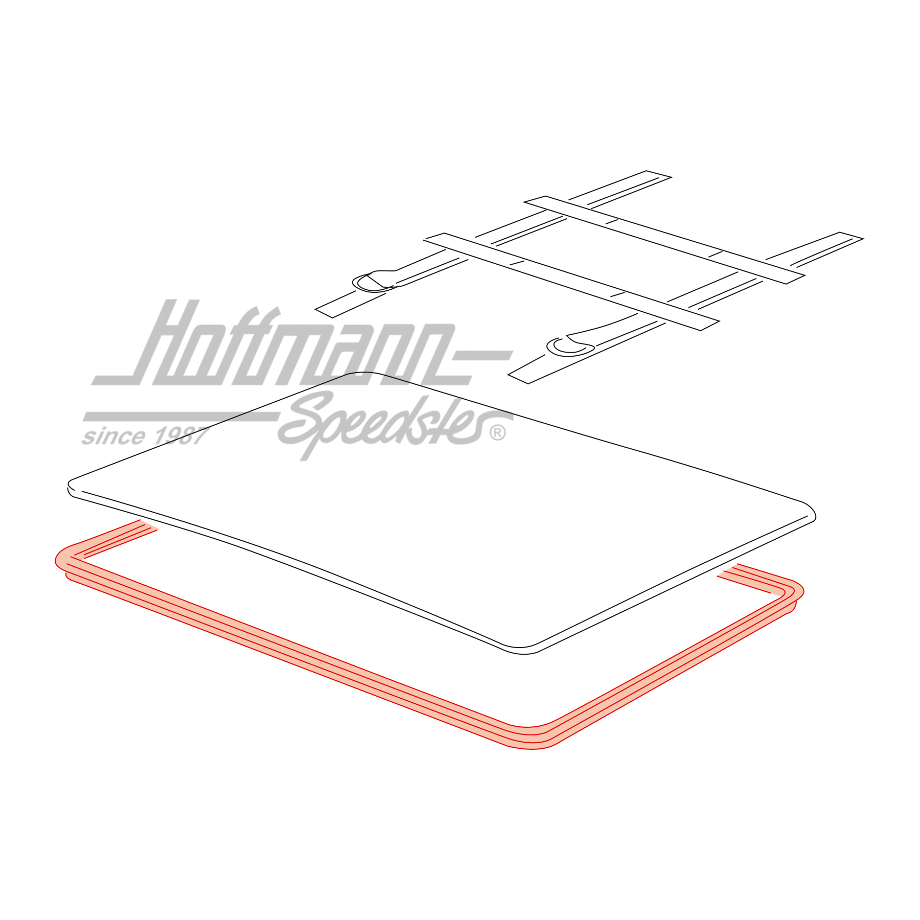 Joint, toit coulissant, 944/968, 86-95                                                              