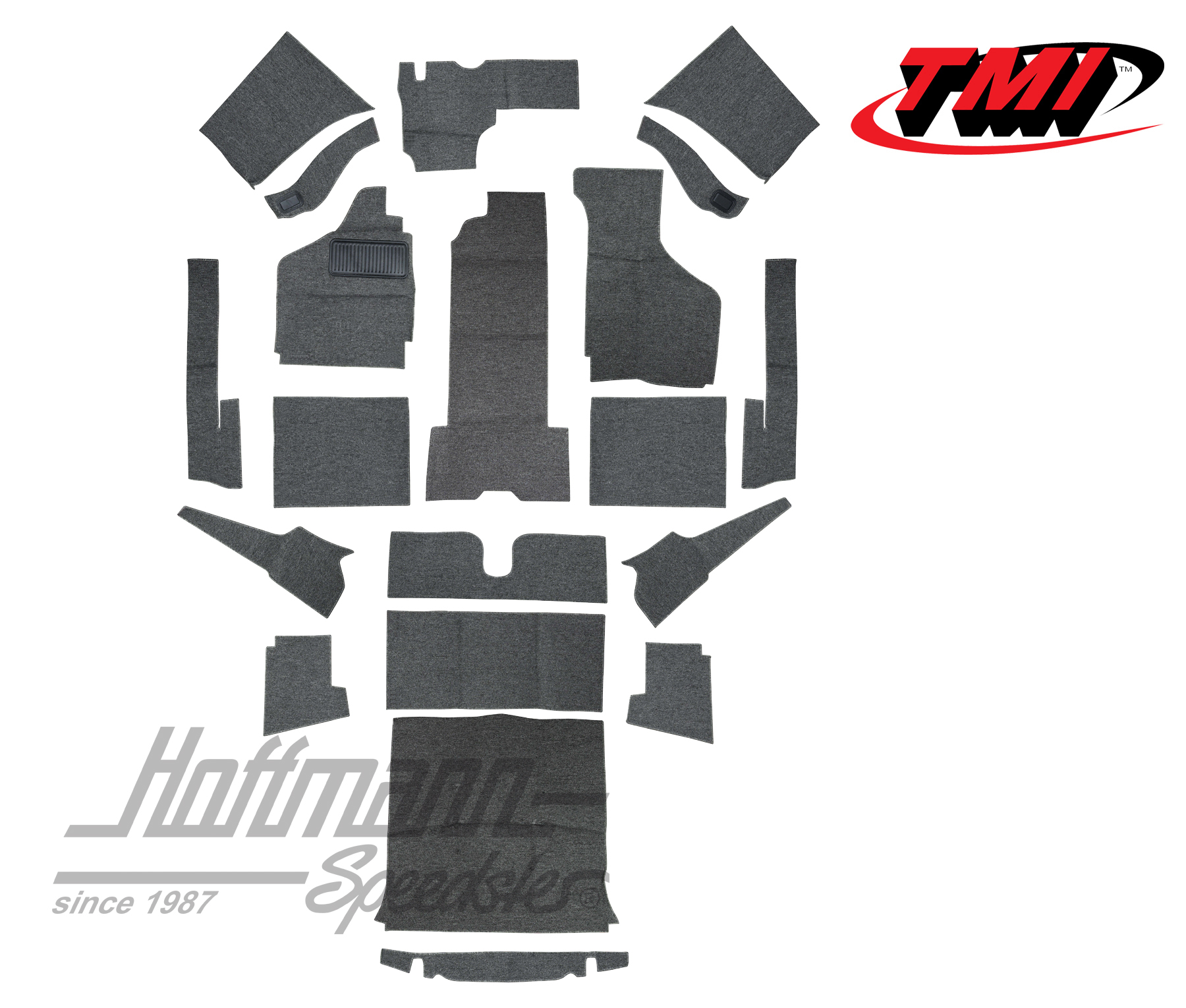 Kit moquettes, Karmann Ghia Cabriolet, -7.68, gris | 34-F1624-407 | 066-0046-20