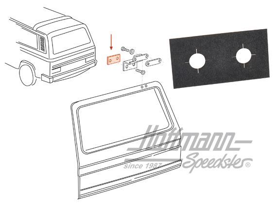 Support, charnière de hayon arrière | 251 829 573 B | 350-6052