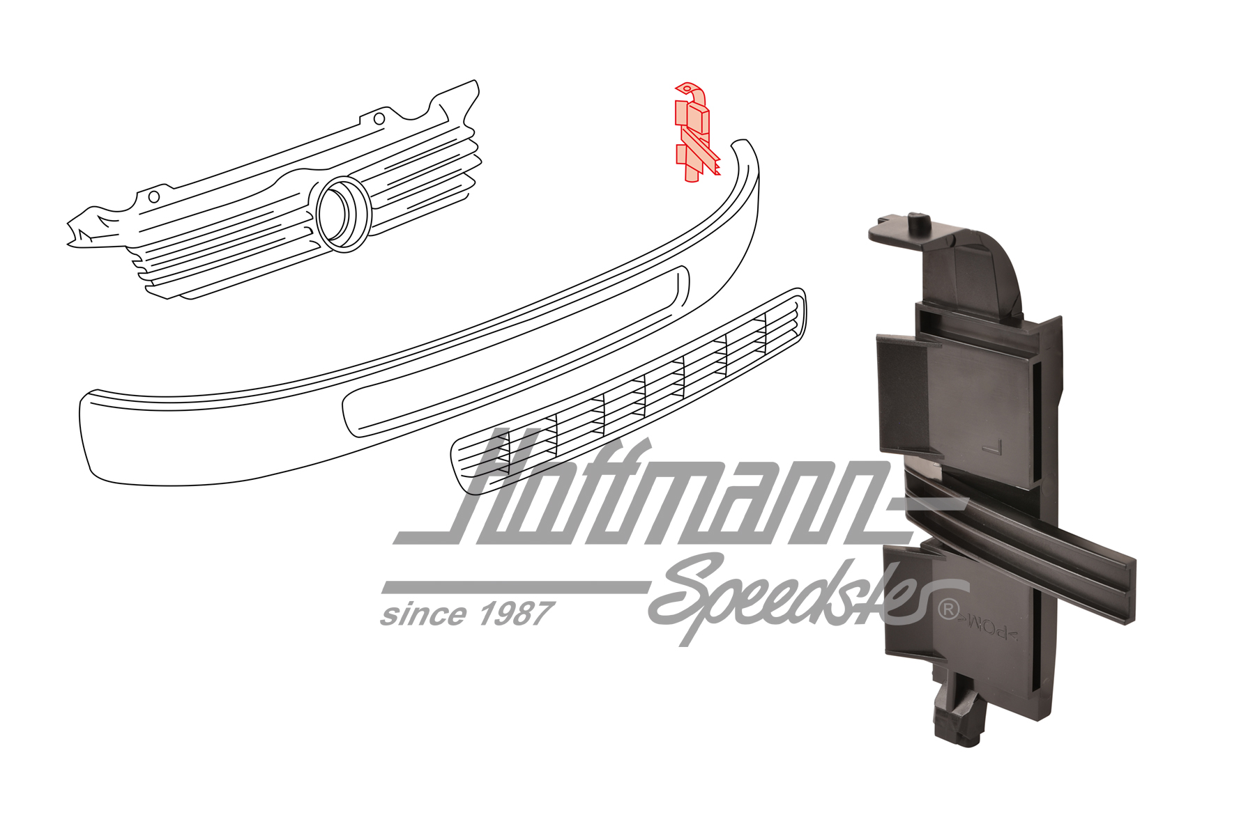 Guidage, écran/grille de radiateur
, en bas, gauche | 7D0 854 509 | 408-2940-01