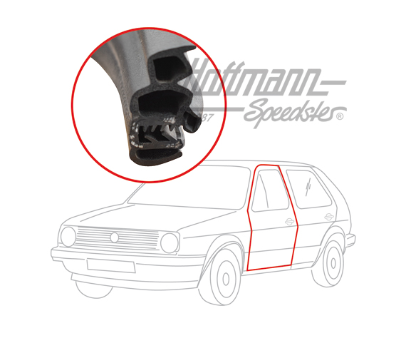 Joint de porte, Golf 2, 2-/4-portes, gauche/droite | 191 867 365 C | 208-7020