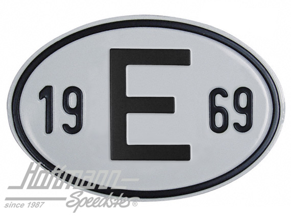 Plaque de nationalité "E", alu, avec année "1969" |  | 020-2403-69