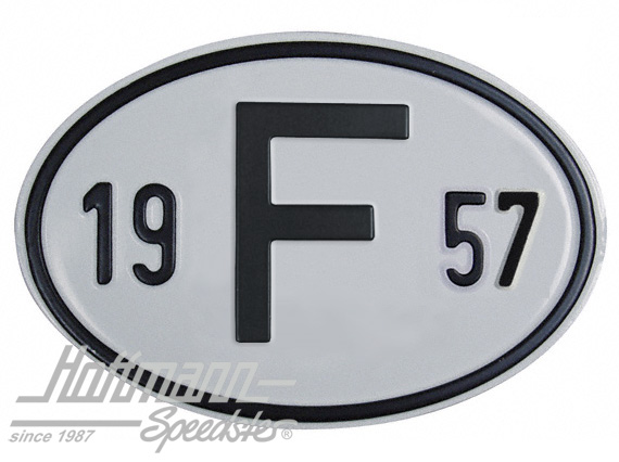 Plaque de nationalité "F", alu, avec année "1957" |  | 020-2399-57