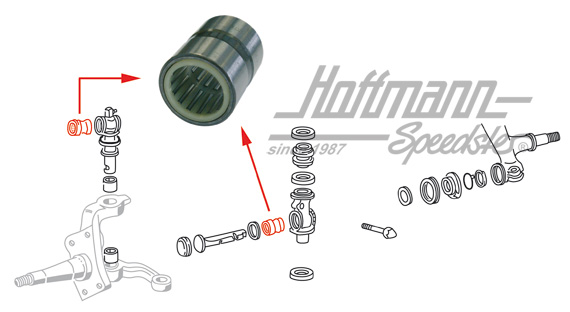 Roulement à aiguilles, pivot de suspension, 22mm | 211 405 421 B | 089-3040-25
