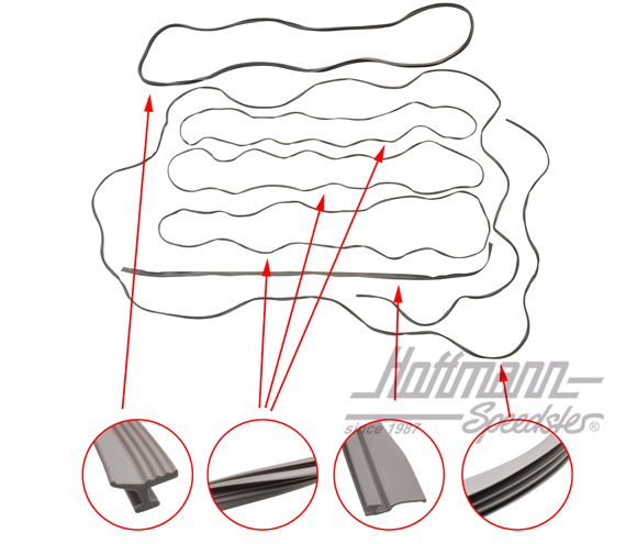 Jeu de joints, vitres à lamelles, Bus T2                                                            