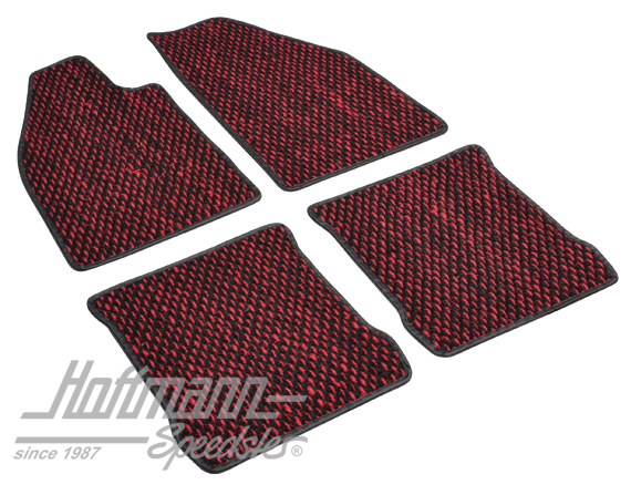 Tapis de sol, en coco, 8.72-, rouges/noirs | ZVW 2CRD | 020-5381-47