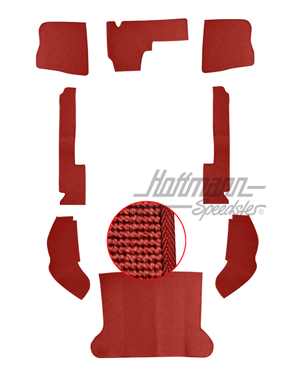 Kit moquettes, Berline, 64-67, fil de poils, rouge |  | 026-5025-06