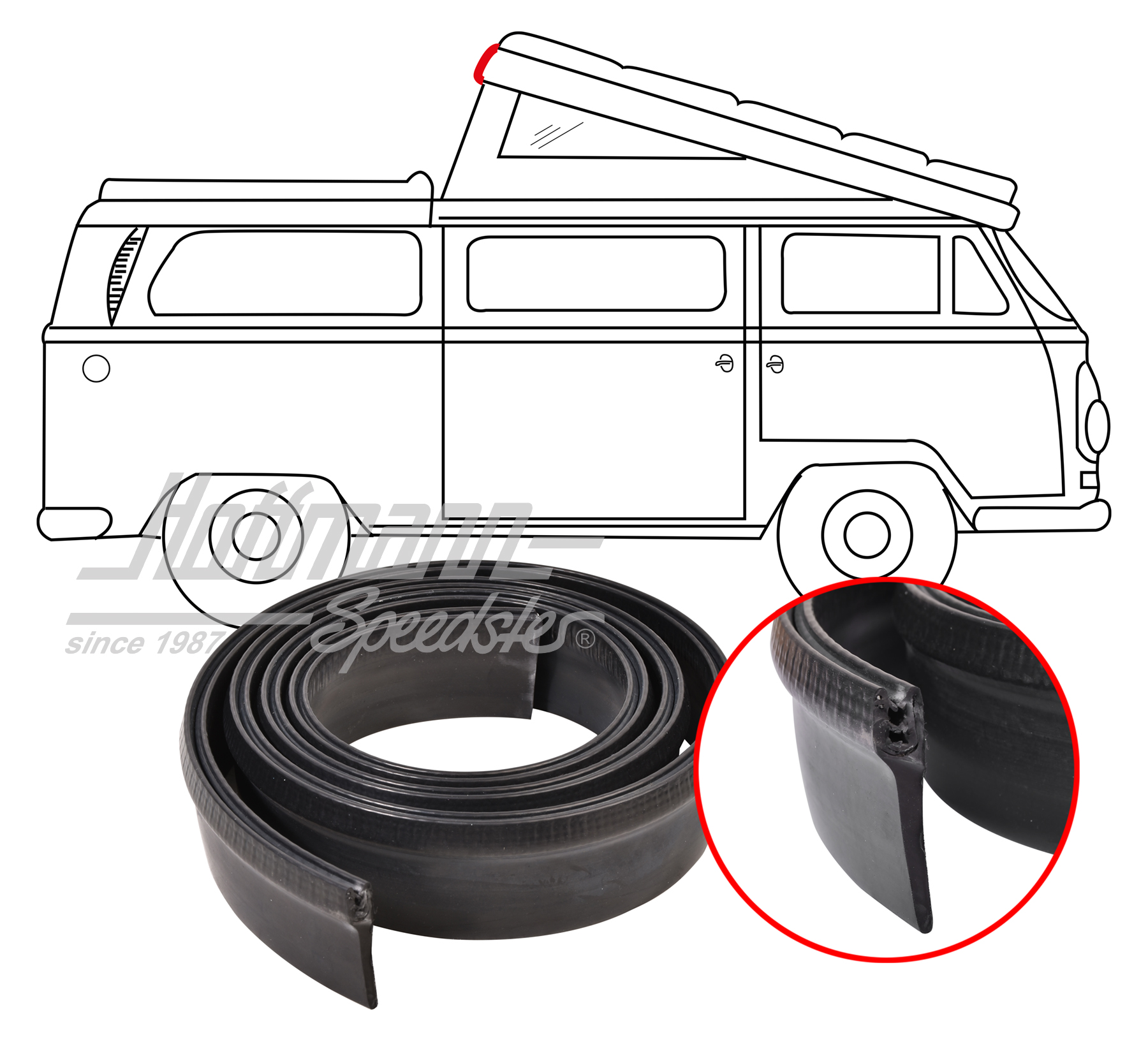Joint, toit relevable/partie de compartiment à bagages
 | 211 817 009 | 090-6078-30