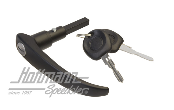 Poignée, porte à charnière, extérieur, noire, 58-67, longue                                         