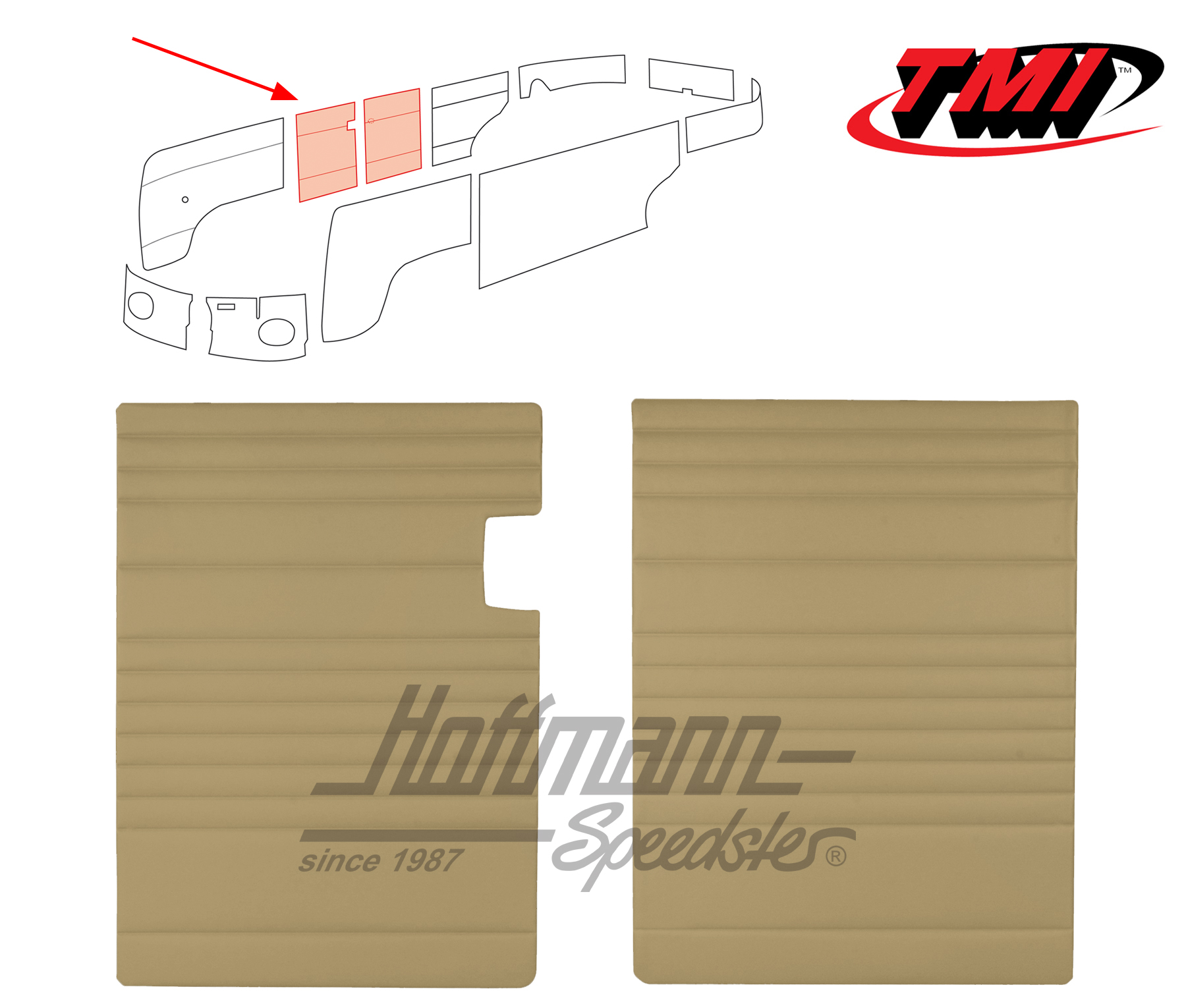 Panneaux de porte à charnière, 55-67, beiges | 10-2113-14 | 098-0570-05