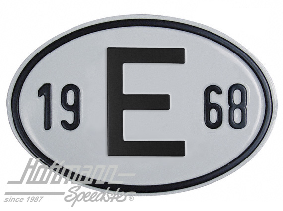 Plaque de nationalité "E", alu, avec année "1968" |  | 020-2403-68