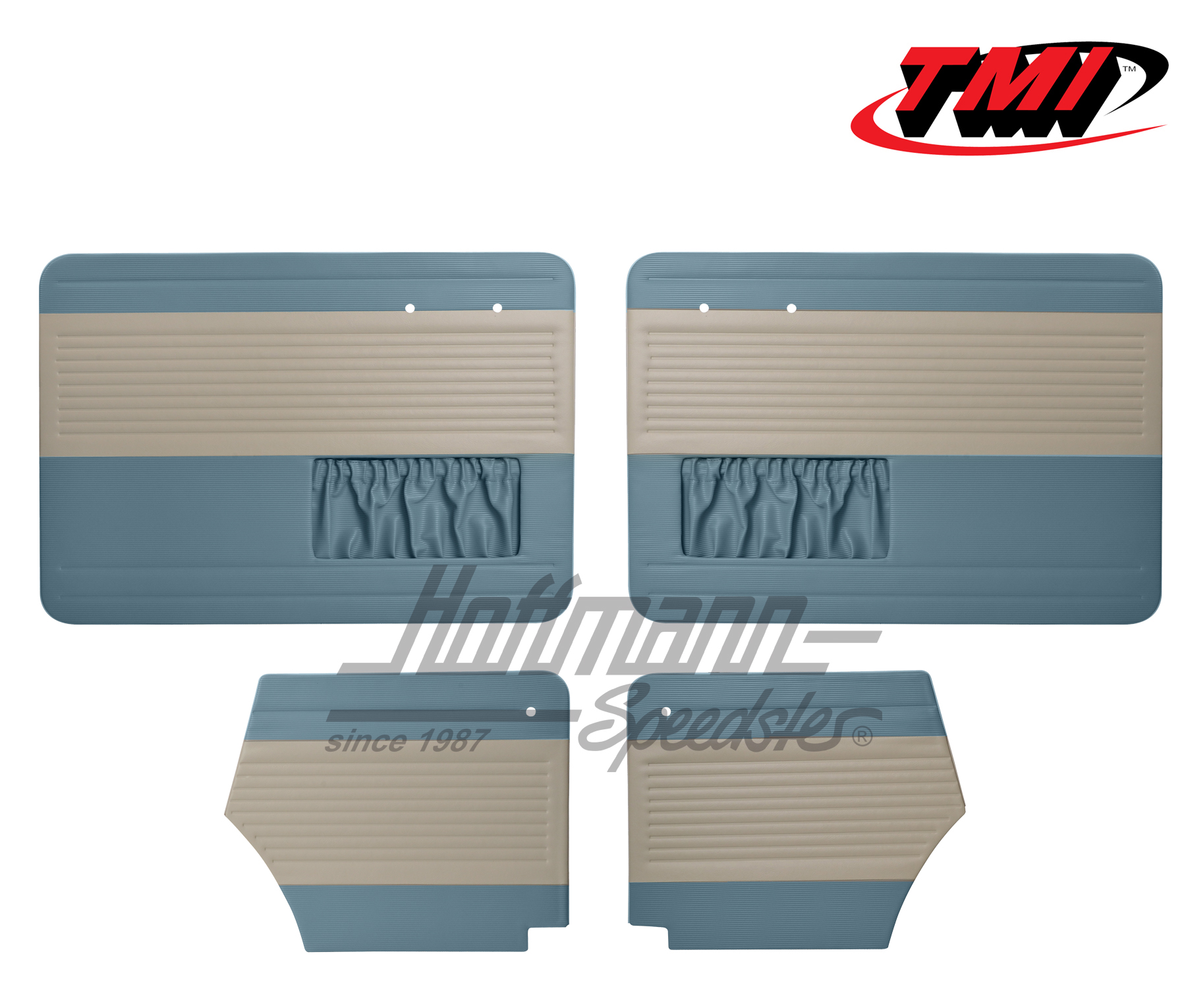 Panneaux de portes, Cox Cabriolet, 55-64, blanc cassé/bleu eau | 19-1327-24-15 | 055-7554-09