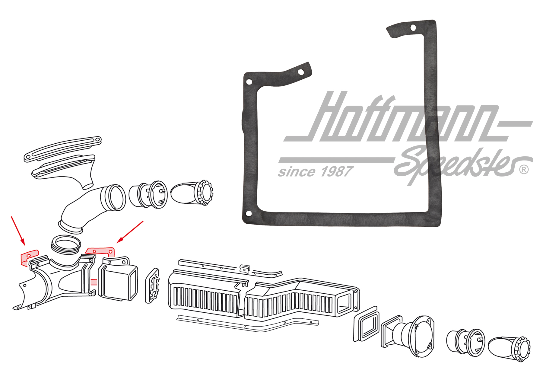 Joint, volet d'air frais, latéral, gauche/droite                                                    