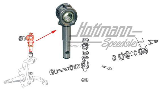 Pivot de direction, fusée, en haut, 22mm | 211 405 367 C | 089-3040-16