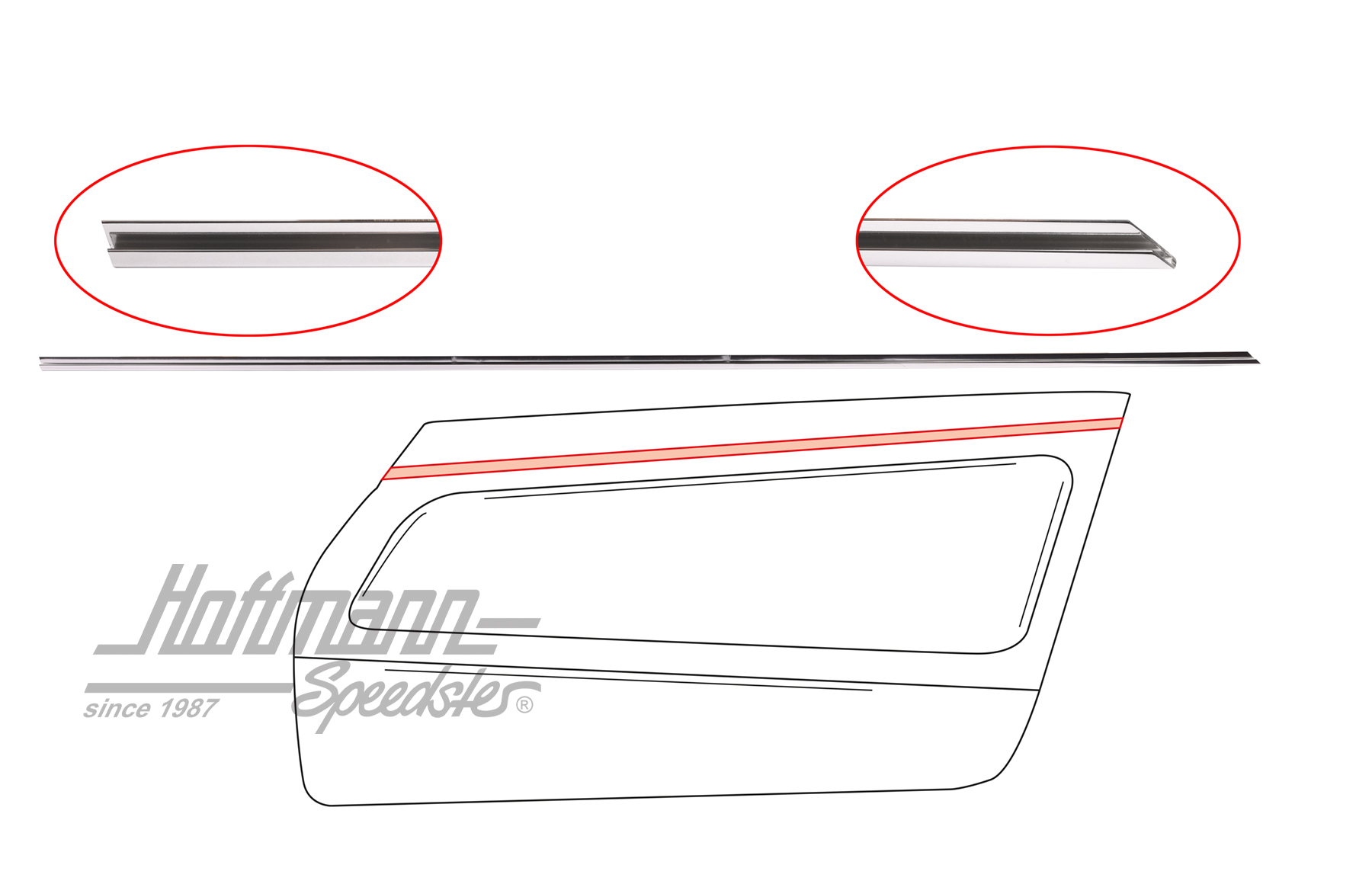 Moulure, panneau de porte, 65-69, droite                                                            