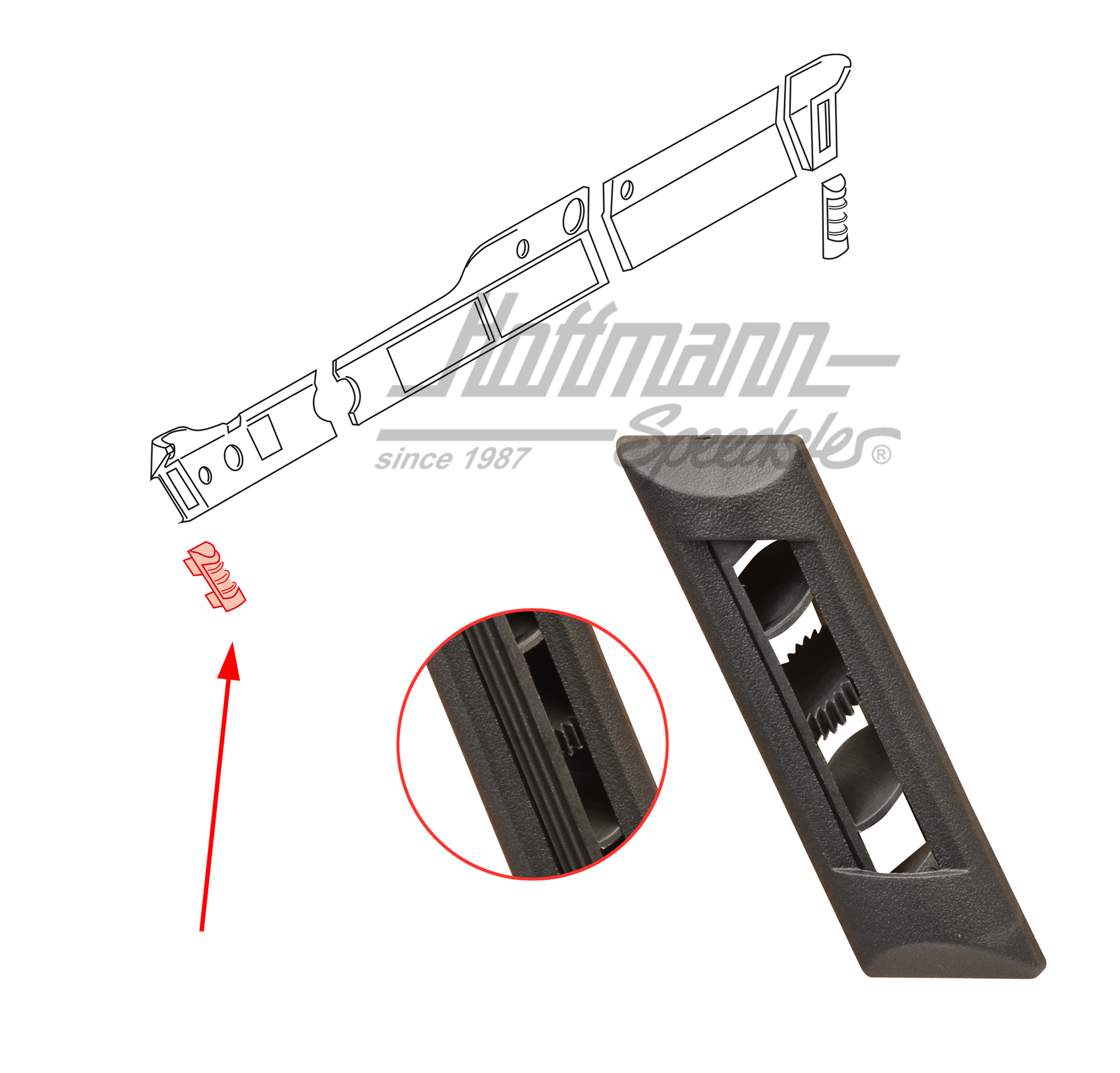 Buse d'air, tableau de bord, 911, .74-.85
, gauche                                                 