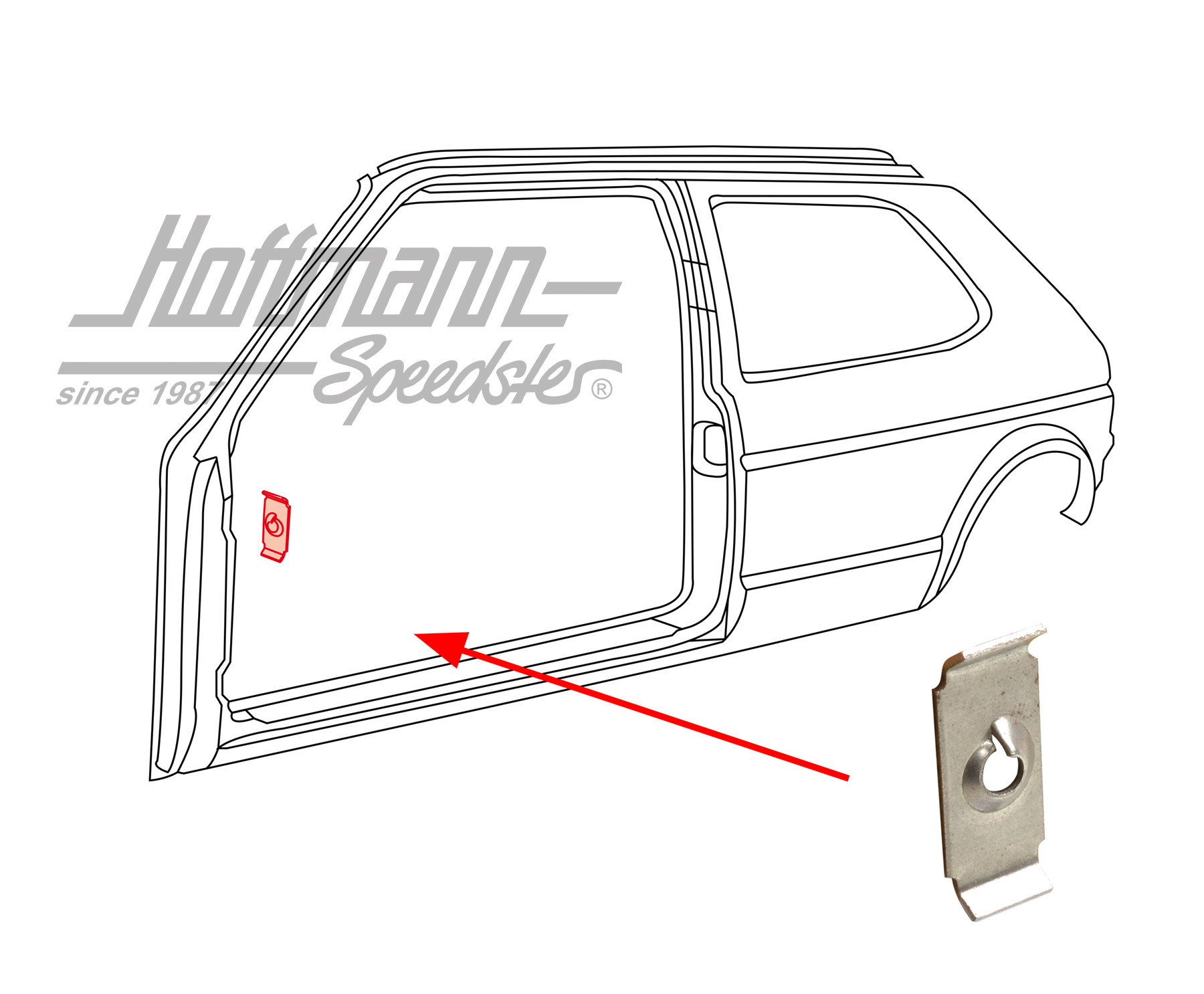 Ecrou de trou de pression, montant-A/carrosserie | 171 805 445 | 180-1920-60