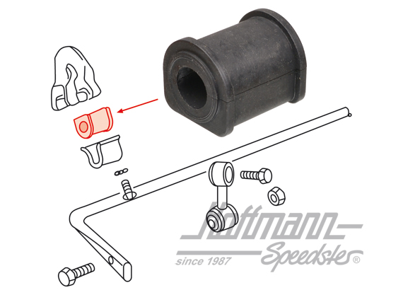 Support en caoutchouc, stabilisateur, arrière, 15mm                                                 