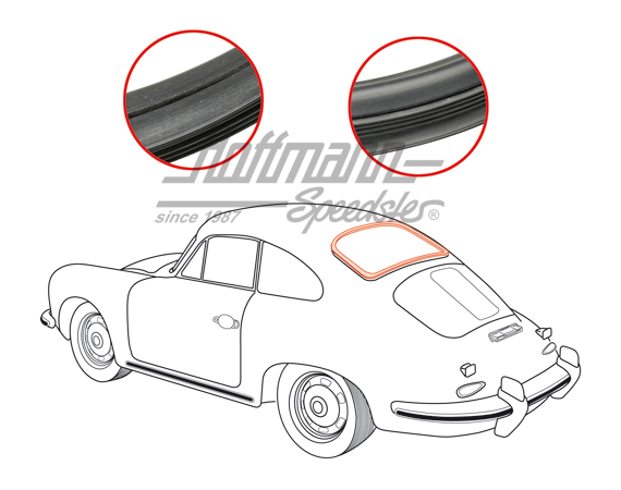 Joint de lunette arrière, 356 B/C Coupé, avec rainure | 644 545 901 06 | 510-6324
