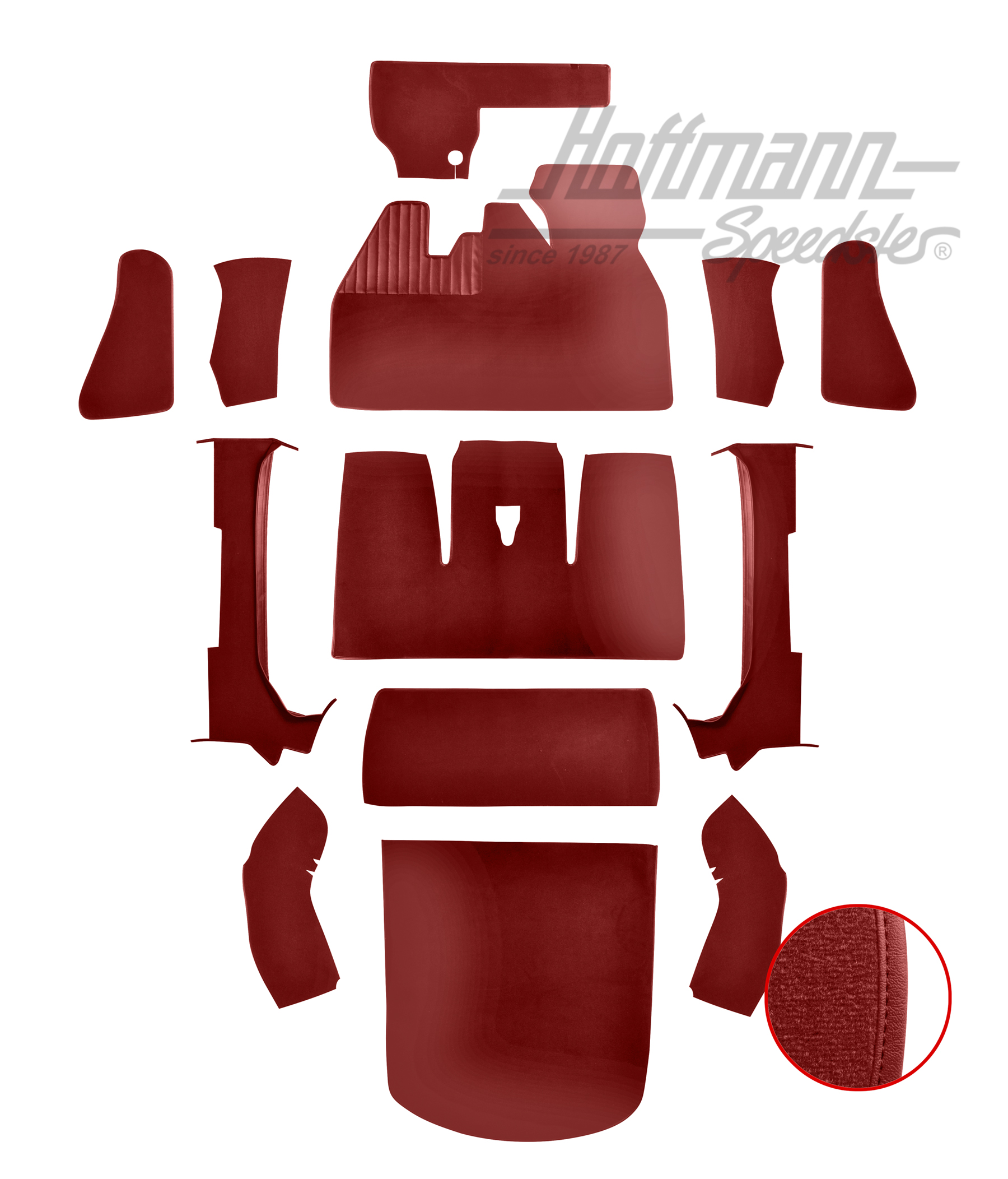Kit moquettes, Cox Cabriolet, 1302, rouge |  | 026-6026