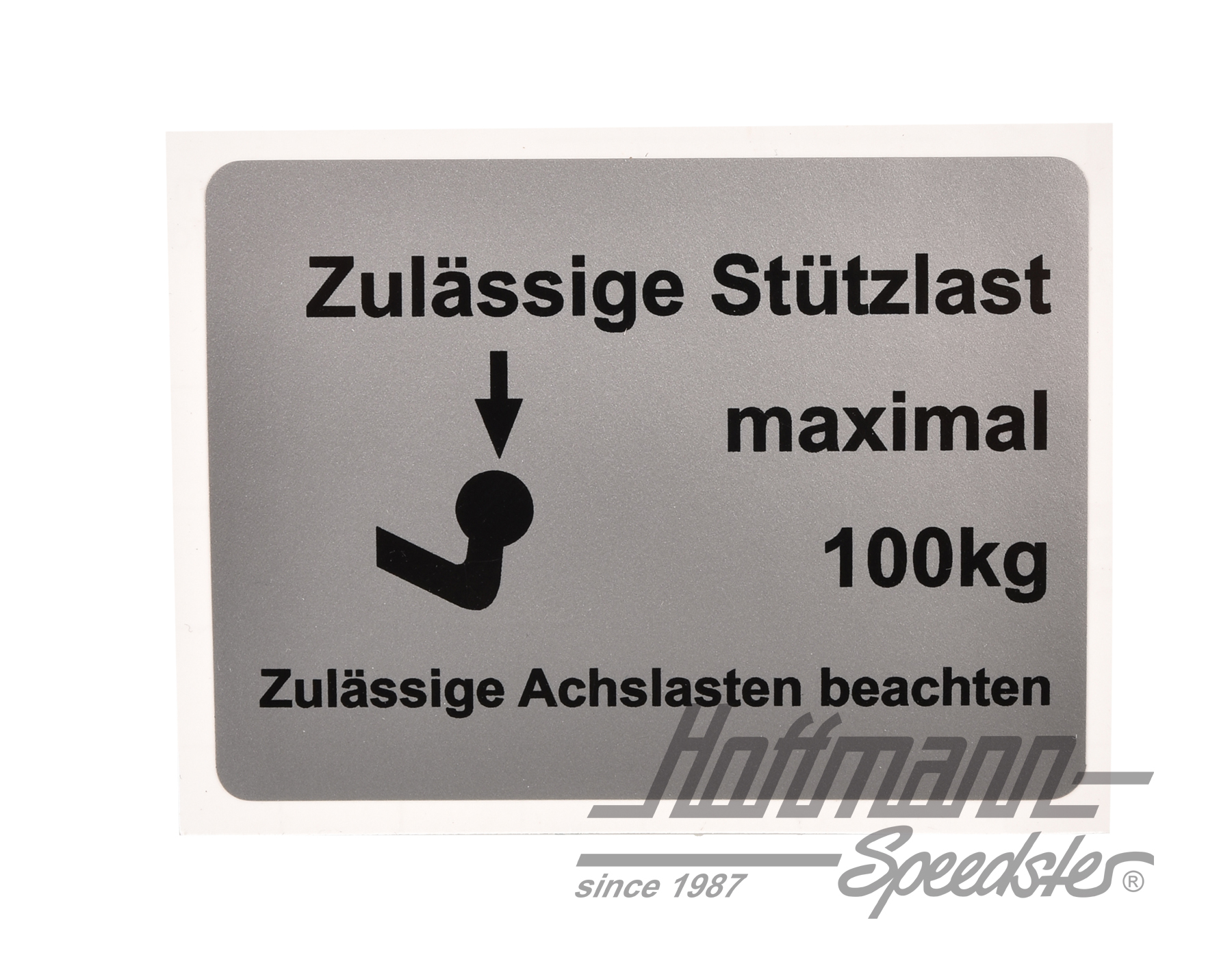 Autocollant "Zulässige Stützlast", 100kg | 010 092 21A C | 021-0199-14