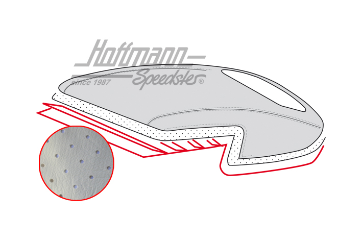 Ciel de toit, cabriolet, 8.59-3.67, blanc, perforé |  | 060-4028-07