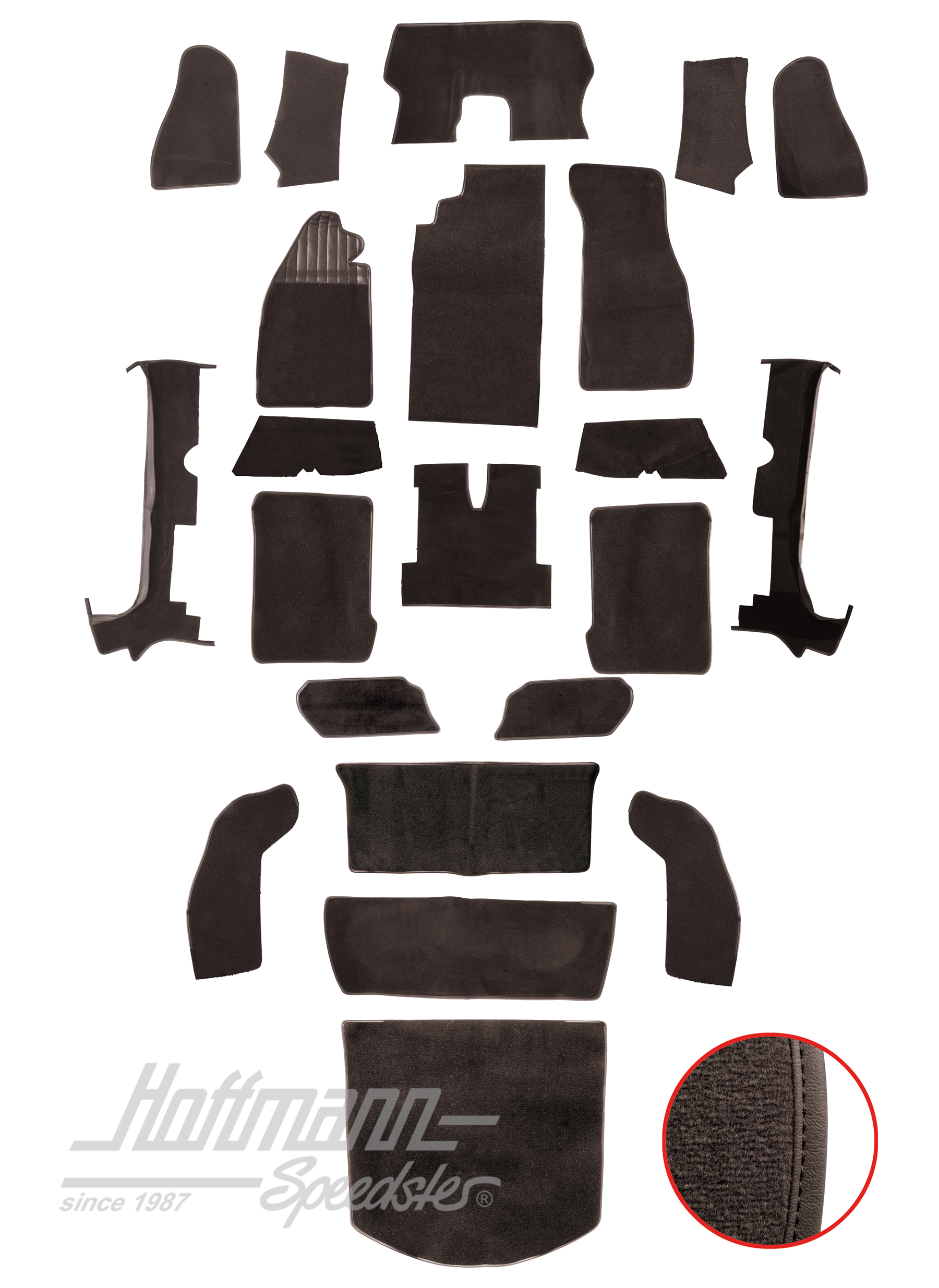 Kit moquettes, Cox Cabriolet, 1303, anthracite |  | 026-6122